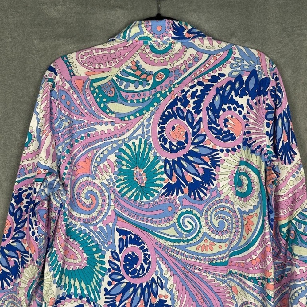 Miraclesuit X Talbots Shirt Dress Coverup Womens Medium Purple Tropical Resort - Picture 6 of 14